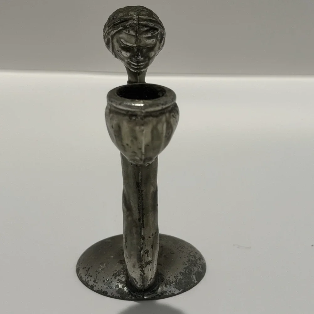 VTG Brass Kneeling Angel Miniature Candle Holder Taper Thin Candles‎ 1.75